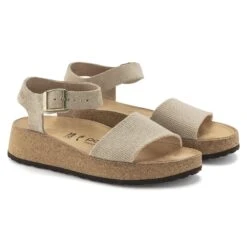 Glenda Suede Leather-Textile Sandcastle -Birkenstock Shop 1024615 pair