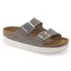 Arizona Flex Platform Nubuck Leather Dove Gray -Birkenstock Shop 1024625