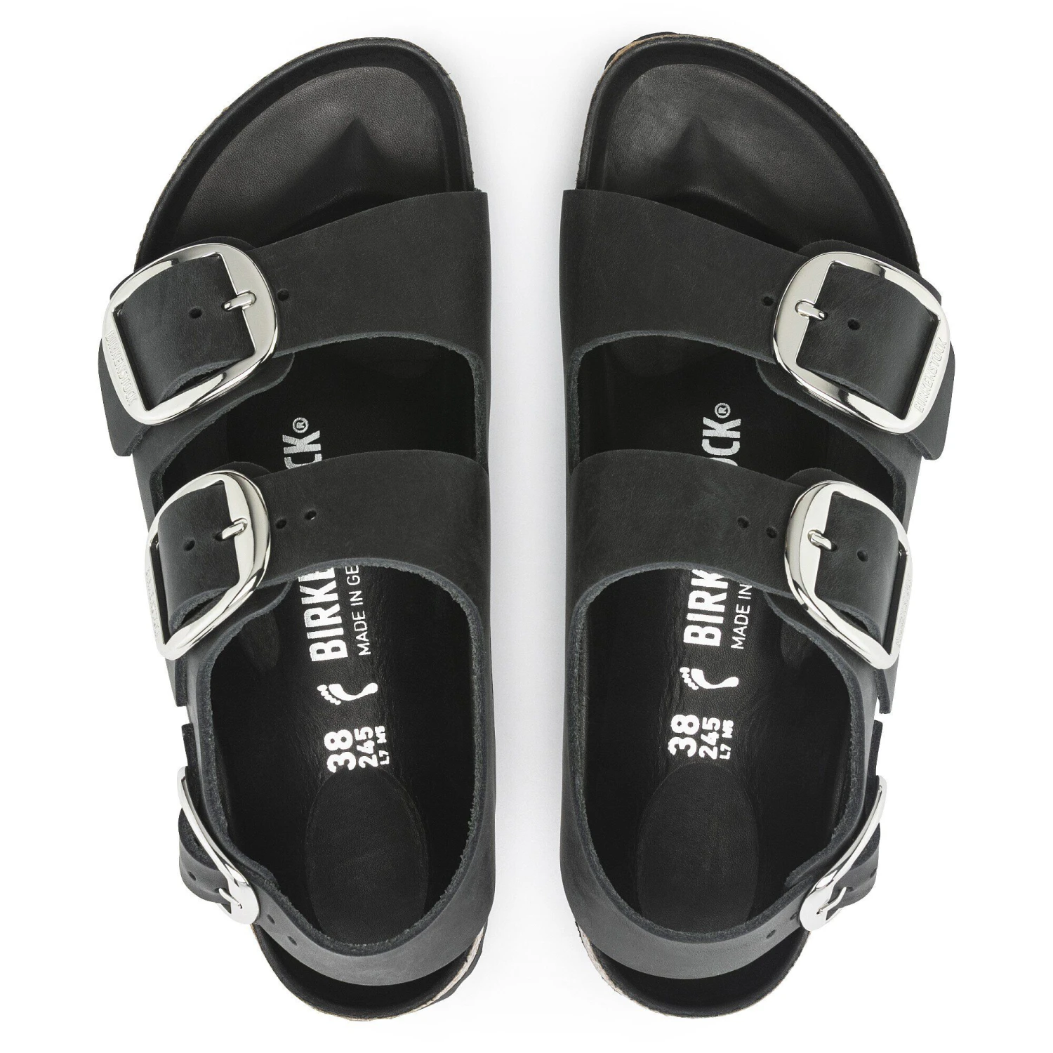 Birkenstock Milano Big Buckle Oiled Leather Black 2 Birkenstock Milano Big Buckle Oiled Leather Black - Image 2