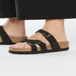 Birkenstock Franca Vegan Birkibuc Black -Birkenstock Shop 1024985 f closeup f