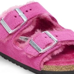 Birkenstock Arizona Shearling Kids Suede Leather Fuchsia Tulip -Birkenstock Shop 1025117 detail 1
