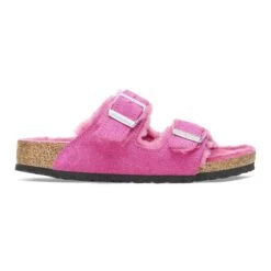 Birkenstock Arizona Shearling Kids Suede Leather Fuchsia Tulip -Birkenstock Shop 1025117 side