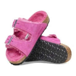Birkenstock Arizona Shearling Kids Suede Leather Fuchsia Tulip -Birkenstock Shop 1025117 sole