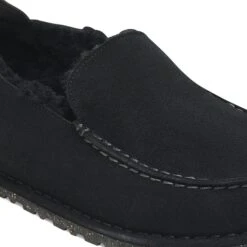 Birkenstock Utti Shearling Suede Leather Black -Birkenstock Shop 1025176 detail 1