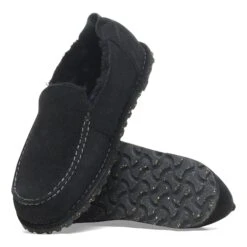 Birkenstock Utti Shearling Suede Leather Black -Birkenstock Shop 1025176 sole