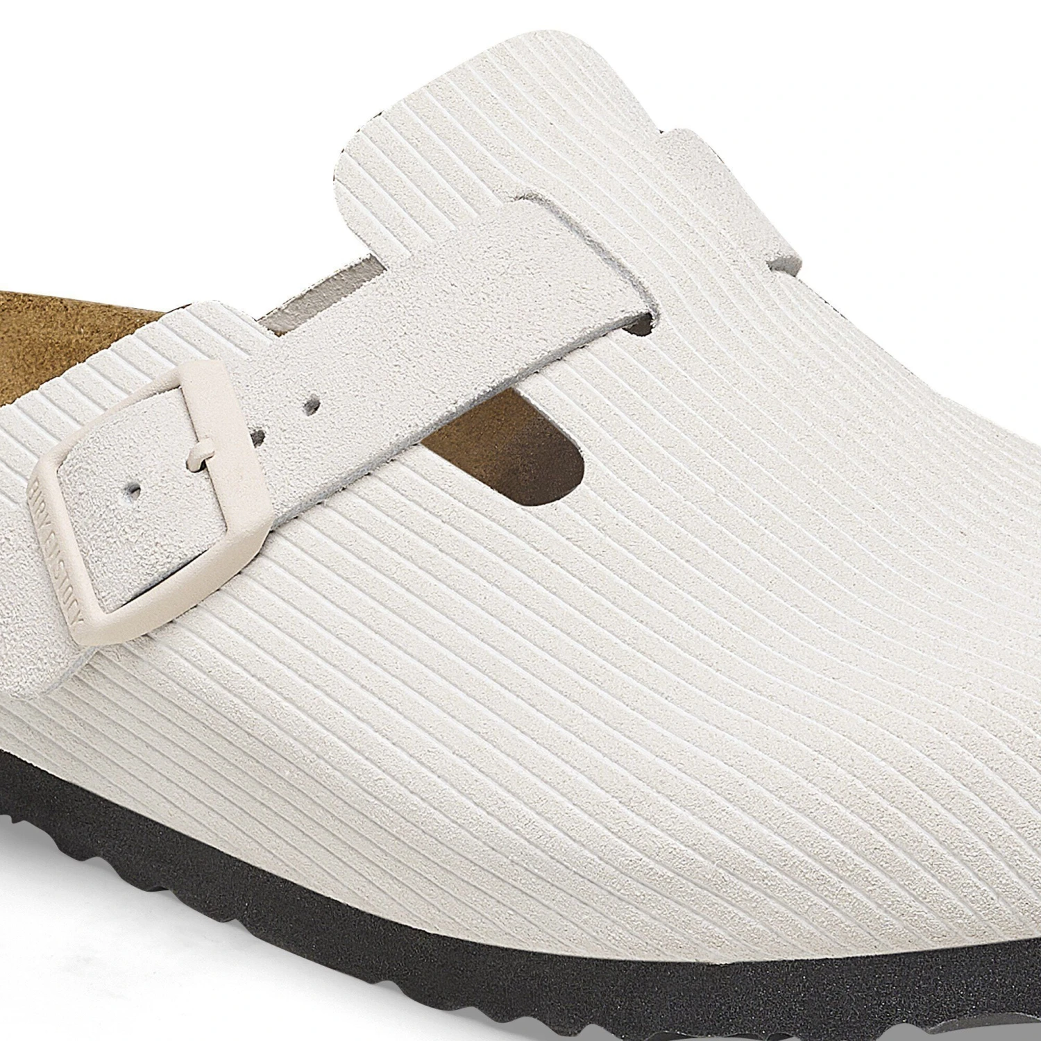 Birkenstock Boston Suede Embossed Corduroy Antique White 4 Birkenstock Boston Suede Embossed Corduroy Antique White - Image 4