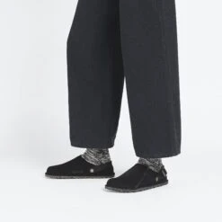 Birkenstock Lutry Premium Suede Suede Leather Black -Birkenstock Shop 1025323 f look f