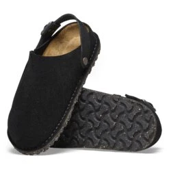 Birkenstock Lutry Premium Suede Suede Leather Black -Birkenstock Shop 1025323 sole
