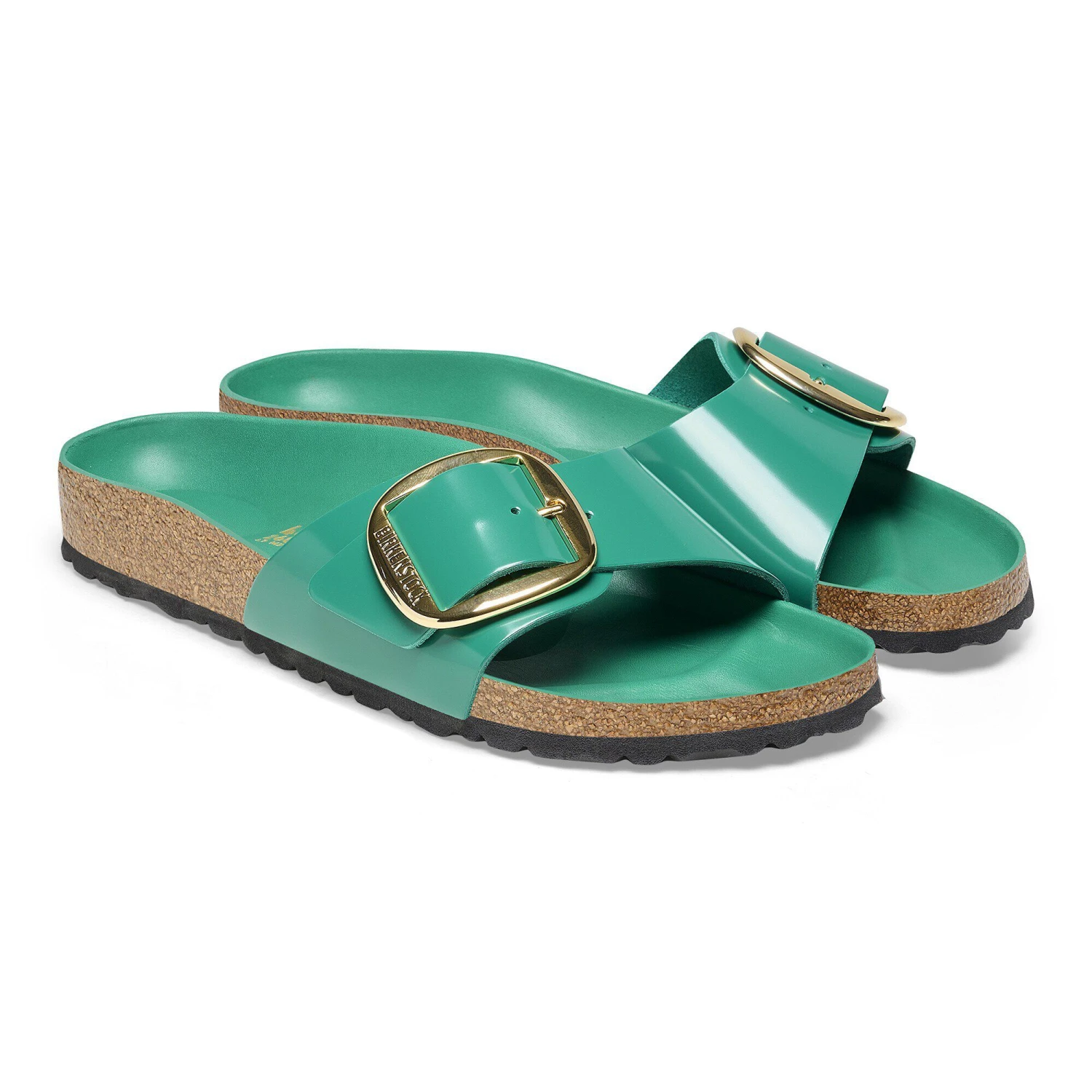 Birkenstock Madrid Big Buckle Natural Leather Patent High Shine Digital Green 6 Birkenstock Madrid Big Buckle Natural Leather Patent High Shine Digital Green - Image 6