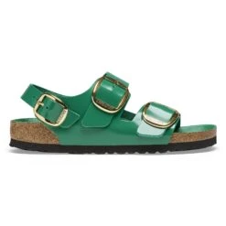 Birkenstock Milano Big Buckle Natural Leather Patent High Shine Digital Green -Birkenstock Shop 1025339 side