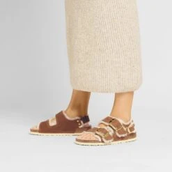 Birkenstock Milano Big Buckle Shearling Oiled Leather Cognac -Birkenstock Shop 1025379 f look f