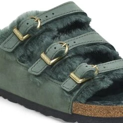 Birkenstock Florida Shearling Nubuck Leather Thyme -Birkenstock Shop 1025404 detail 1