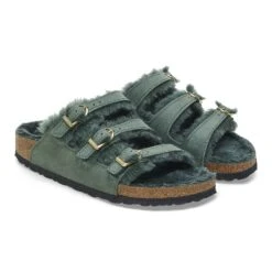 Birkenstock Florida Shearling Nubuck Leather Thyme -Birkenstock Shop 1025404 pair