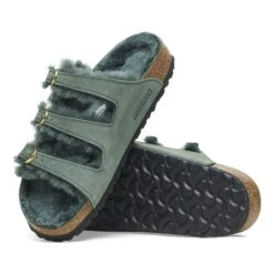 Birkenstock Florida Shearling Nubuck Leather Thyme -Birkenstock Shop 1025404 sole