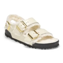 Birkenstock Milano Shearling Natural Leather- Shearling High Shine Ecru