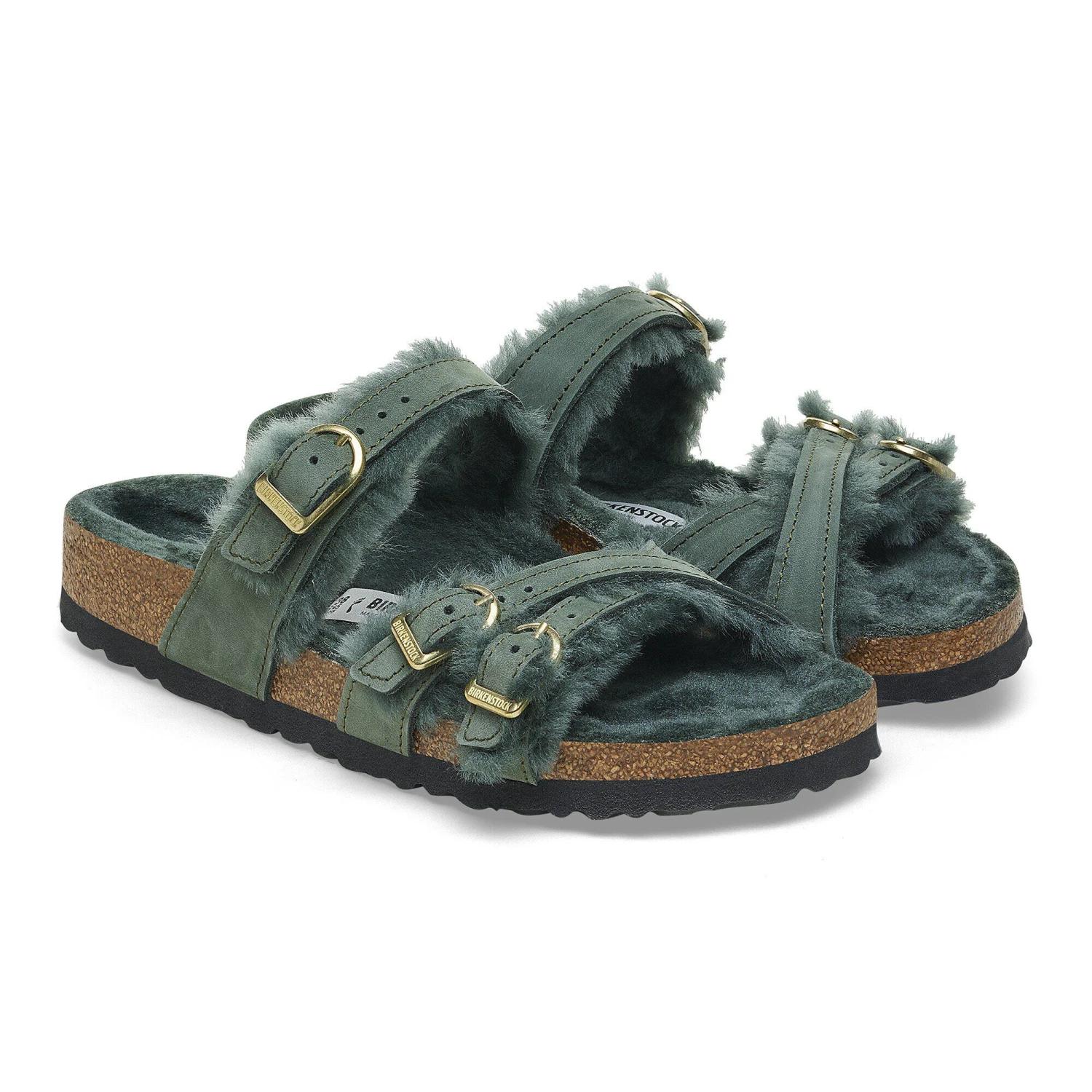 Birkenstock Franca Shearling Nubuck Leather Thyme 5 Birkenstock Franca Shearling Nubuck Leather Thyme - Image 5