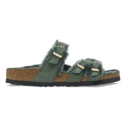 Birkenstock Franca Shearling Nubuck Leather Thyme 8 Birkenstock Franca Shearling Nubuck Leather Thyme -Birkenstock Shop 1025429 side
