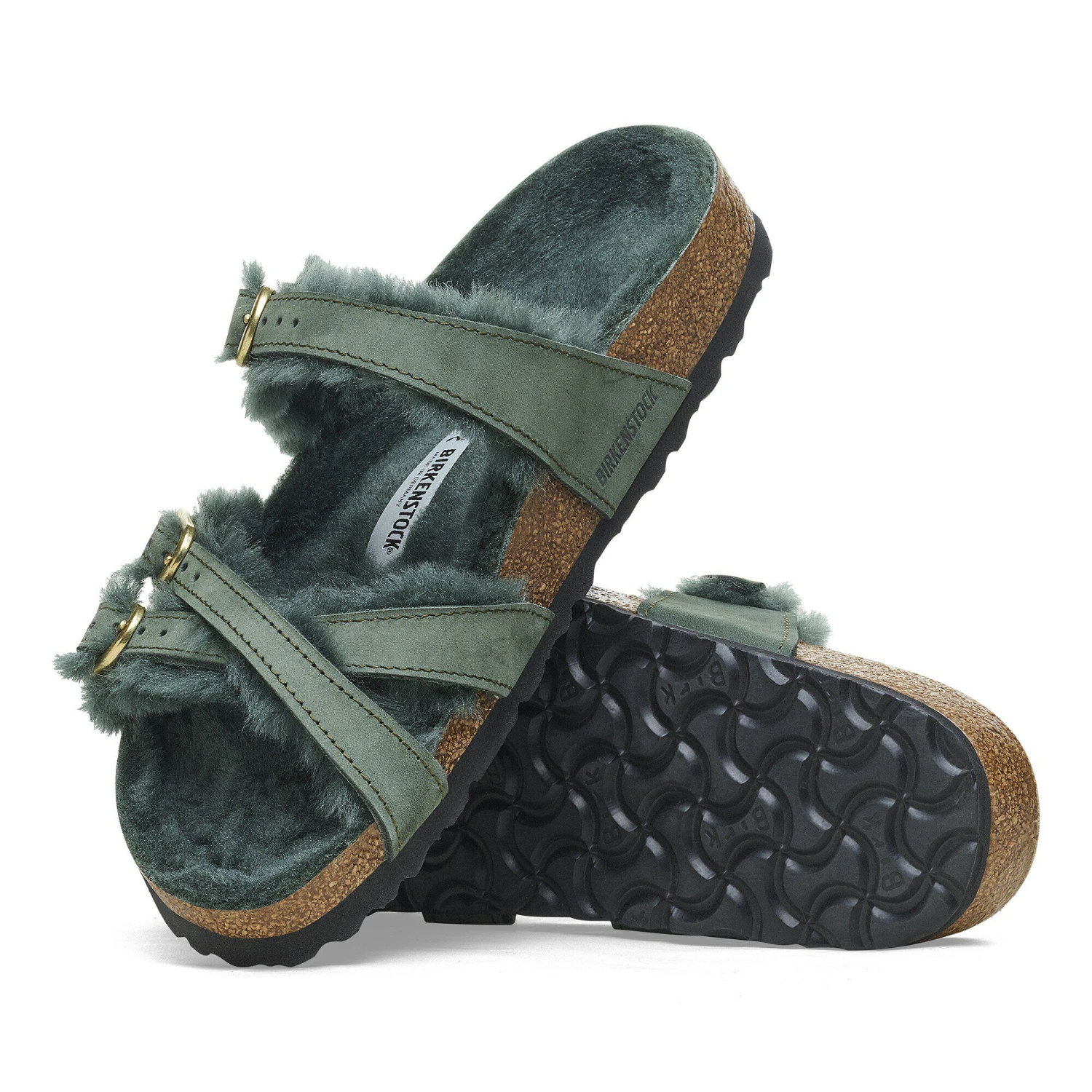 Birkenstock Franca Shearling Nubuck Leather Thyme 6 Birkenstock Franca Shearling Nubuck Leather Thyme - Image 6