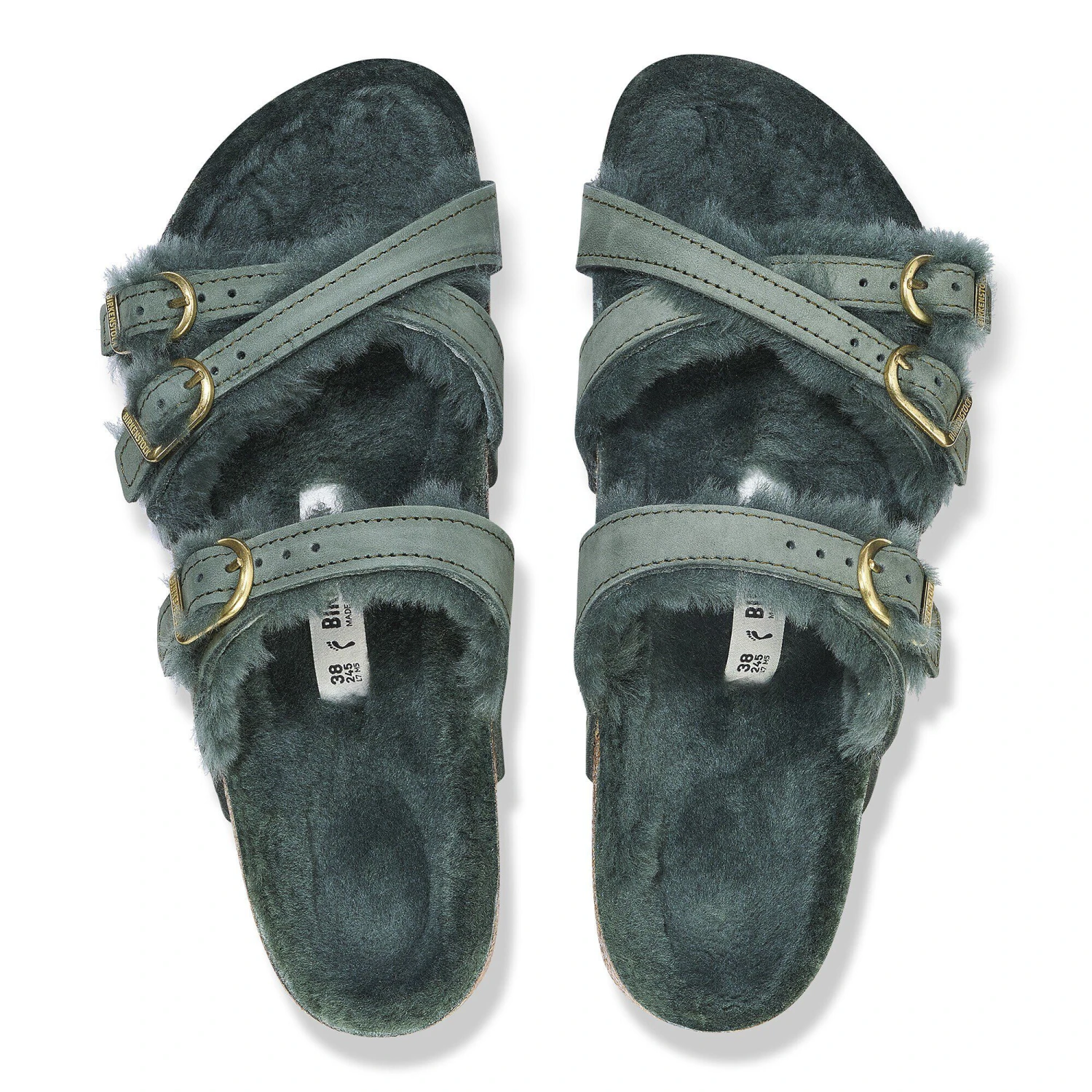 Birkenstock Franca Shearling Nubuck Leather Thyme 2 Birkenstock Franca Shearling Nubuck Leather Thyme - Image 2
