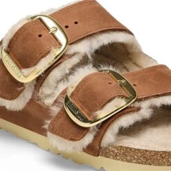 Birkenstock Arizona Big Buckle Shearling Oiled Leather Cognac -Birkenstock Shop 1025432 detail 1
