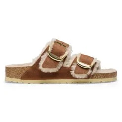 Birkenstock Arizona Big Buckle Shearling Oiled Leather Cognac -Birkenstock Shop 1025432 side