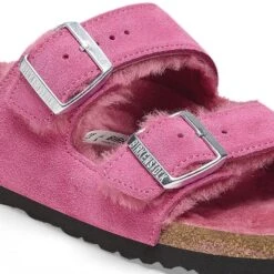 Birkenstock Arizona Shearling Suede Leather Fuchsia Tulip -Birkenstock Shop 1025444 detail 1