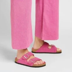 Birkenstock Arizona Shearling Suede Leather Fuchsia Tulip -Birkenstock Shop 1025444 f look f