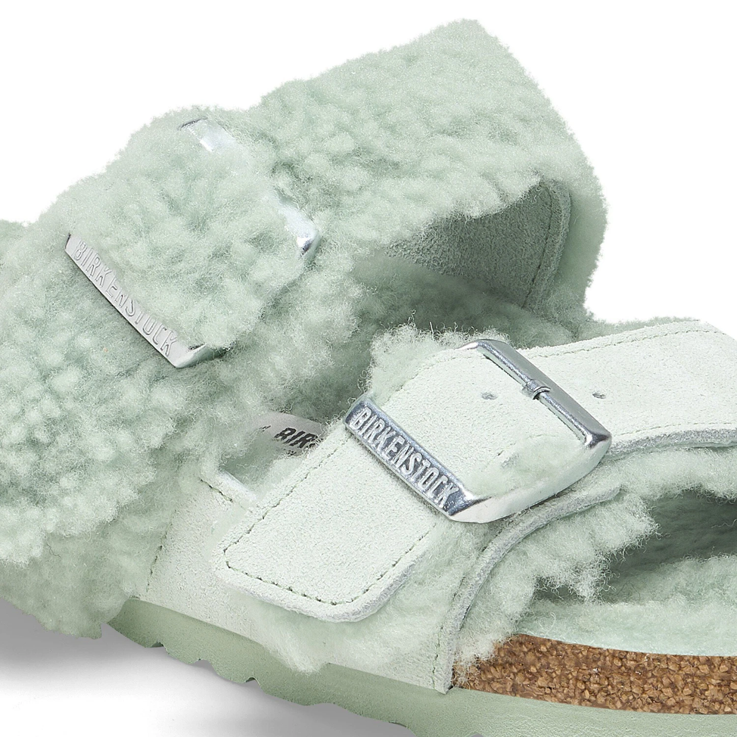 Birkenstock Arizona Teddy Split Suede Leather-Shearling Matcha 6 Birkenstock Arizona Teddy Split Suede Leather-Shearling Matcha - Image 6