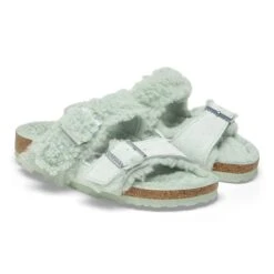Birkenstock Arizona Teddy Split Suede Leather-Shearling Matcha 12 Birkenstock Arizona Teddy Split Suede Leather-Shearling Matcha -Birkenstock Shop 1025448 pair