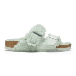 Birkenstock Arizona Teddy Split Suede Leather-Shearling Matcha 10 Birkenstock Arizona Teddy Split Suede Leather-Shearling Matcha -Birkenstock Shop 1025448 side