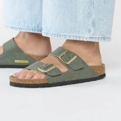 Birkenstock Arizona Vegan Synthetics Thyme -Birkenstock Shop 1025476 f closeup f
