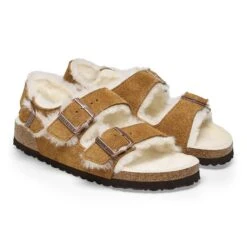 Birkenstock Milano Suede Shearling Suede Leather-Shearling Mink -Birkenstock Shop 1025478 pair