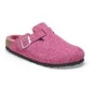 Birkenstock Boston Shearling Suede Leather Fuchsia Tulip