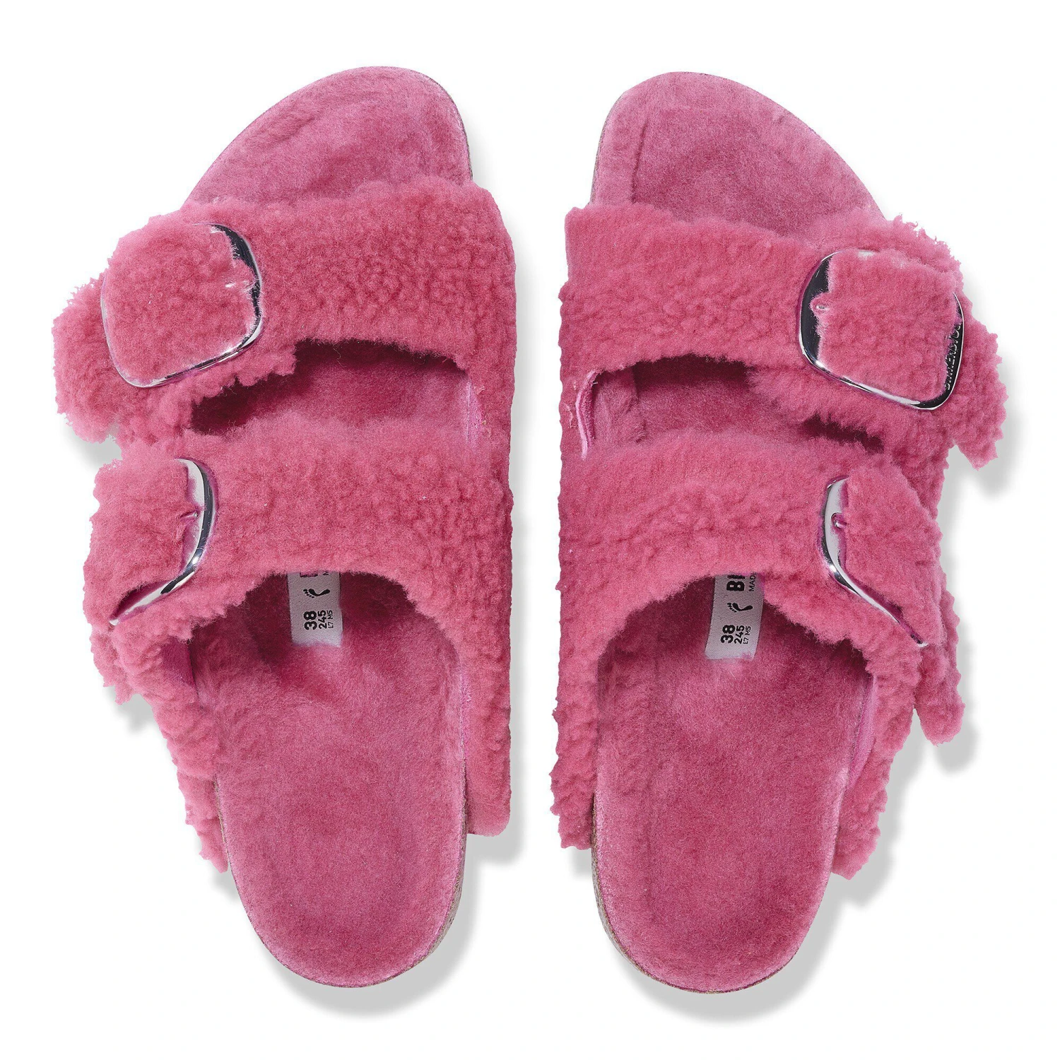 Birkenstock Arizona Big Buckle Shearling Fuchsia Tulip 2 Birkenstock Arizona Big Buckle Shearling Fuchsia Tulip - Image 2