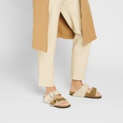 Birkenstock Arizona Teddy Split Suede Leather-Shearling Mink -Birkenstock Shop 1025541 f look f