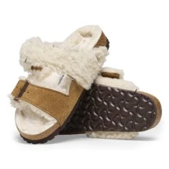 Birkenstock Arizona Teddy Split Suede Leather-Shearling Mink -Birkenstock Shop 1025541 sole