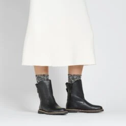 Birkenstock Uppsala Shearling Leather Black -Birkenstock Shop 1025583 f look f