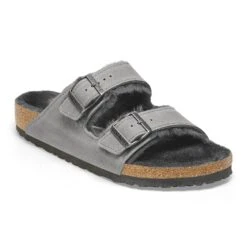 Birkenstock Arizona Shearling Oiled Leather Iron