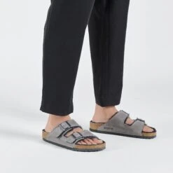 Birkenstock Arizona Shearling Oiled Leather Iron -Birkenstock Shop 1025646 f look m