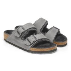 Birkenstock Arizona Shearling Oiled Leather Iron -Birkenstock Shop 1025646 pair