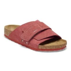Birkenstock Kyoto Suede Embossed Corduroy Sienna Red