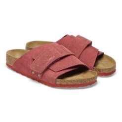 Birkenstock Kyoto Suede Embossed Corduroy Sienna Red -Birkenstock Shop 1025653 pair
