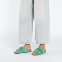 Birkenstock Kyoto Nubuck-Suede Leather Digital Green -Birkenstock Shop 1025675 f look f