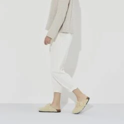 Birkenstock Boston Big Buckle Shearling Teddy Eggshell -Birkenstock Shop 1025678 f look f