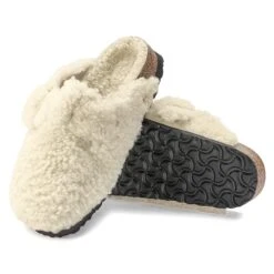 Birkenstock Boston Big Buckle Shearling Teddy Eggshell -Birkenstock Shop 1025678 sole