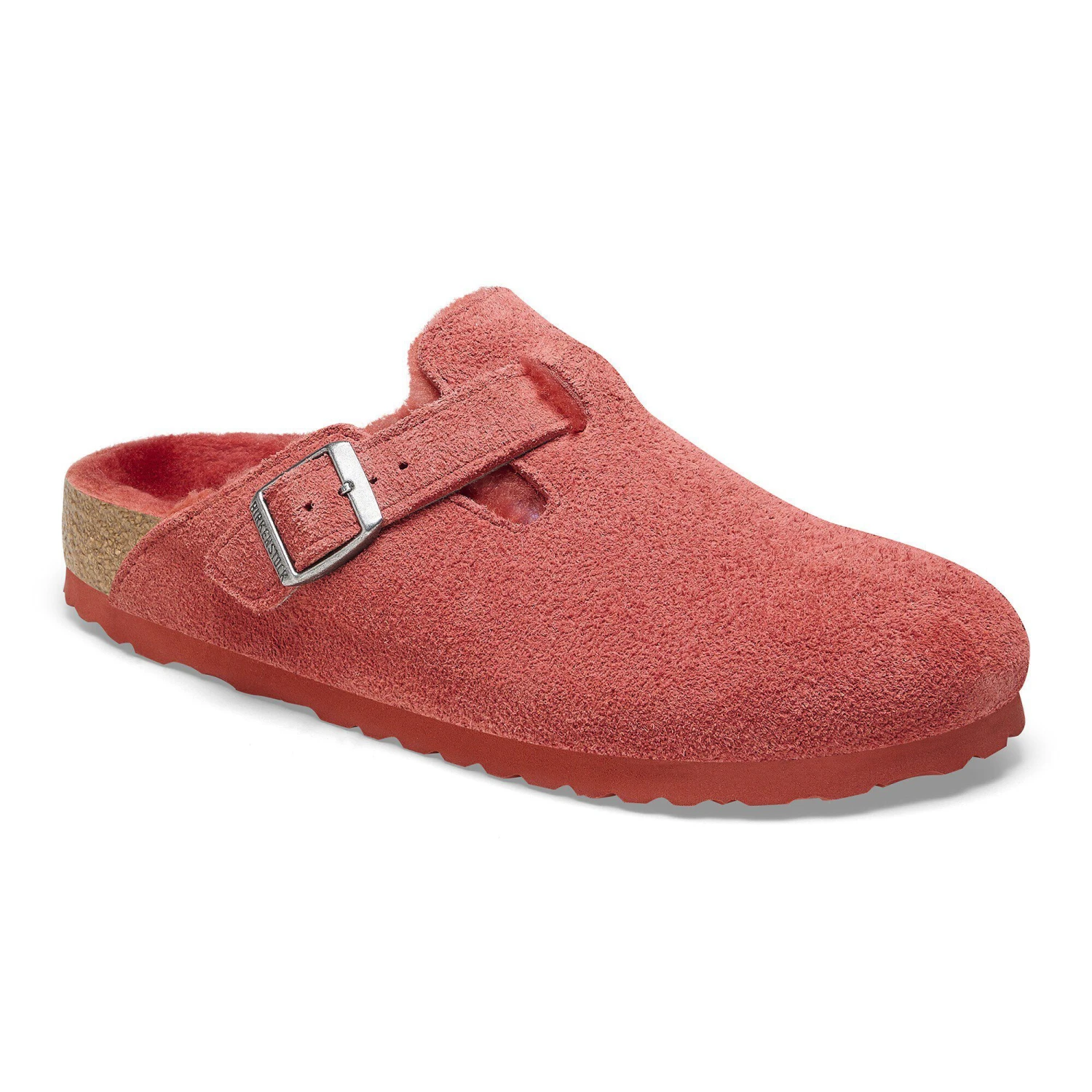 Birkenstock Boston Shearling Suede Leather Sienna Red 1 Birkenstock Boston Shearling Suede Leather Sienna Red
