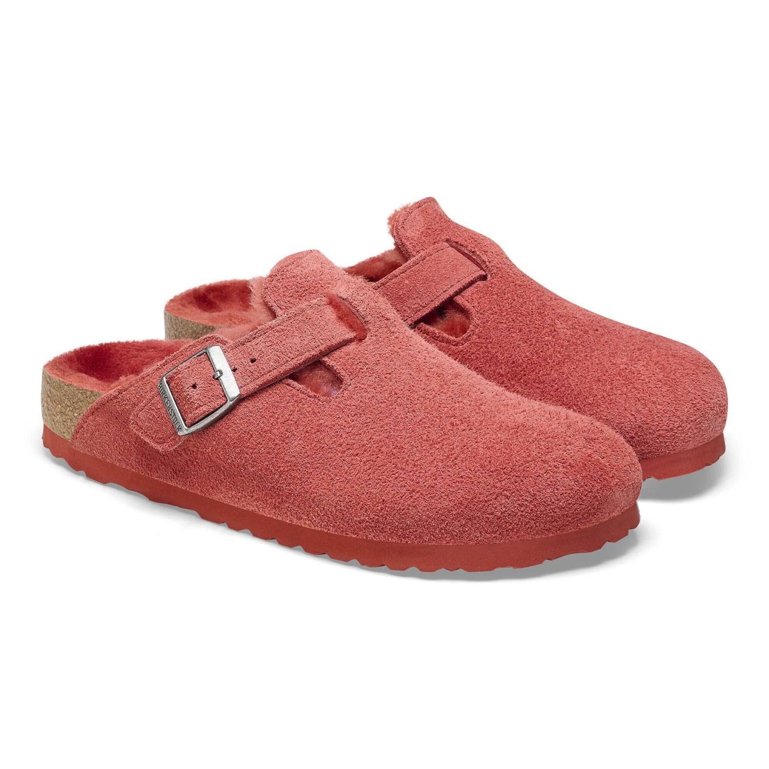 Birkenstock Boston Shearling Suede Leather Sienna Red 7 Birkenstock Boston Shearling Suede Leather Sienna Red - Image 7