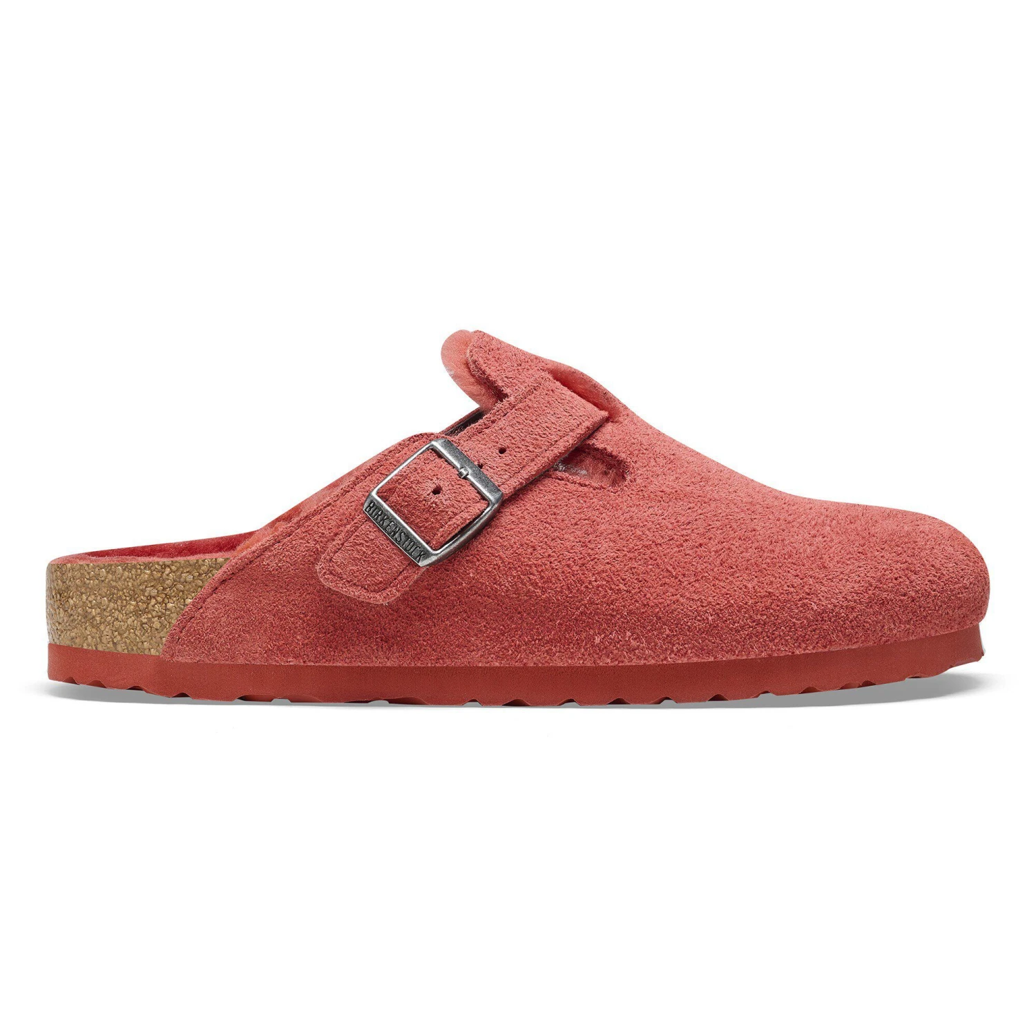 Birkenstock Boston Shearling Suede Leather Sienna Red 3 Birkenstock Boston Shearling Suede Leather Sienna Red - Image 3