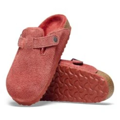 Birkenstock Boston Shearling Suede Leather Sienna Red 13 Birkenstock Boston Shearling Suede Leather Sienna Red -Birkenstock Shop 1025685 sole