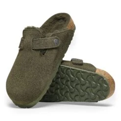 Birkenstock Boston Shearling Suede Leather Thyme -Birkenstock Shop 1025686 sole